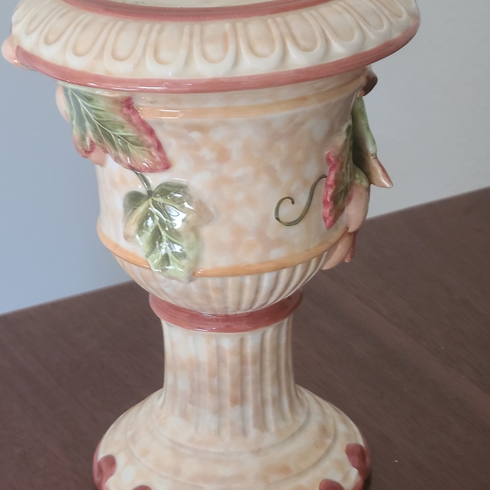 FITZ and Floyd Venetian pillar candle holder. 8" tall, 4" base and 6" platform.